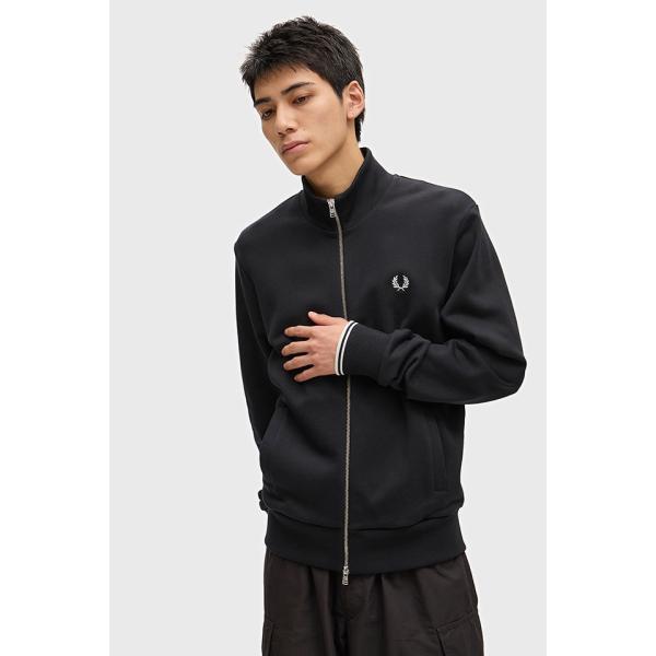 フレッドペリー FRED PERRY メンズ ジップスルー スウェットシャツ J3340-102 ZIP THROUGH SWEATSHIRT 裏毛 フルジップ カジュアル 黒 BLACK 正規取扱店