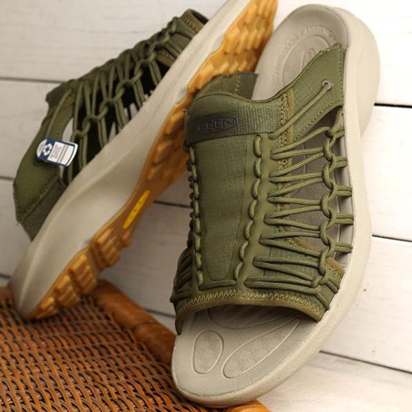 KEEN サンダル　オリーブ色 ユニーク スニークスライド KEEN UNEEK SNK SLIDE FOREST NIGHT/BLACK – mita sneakers