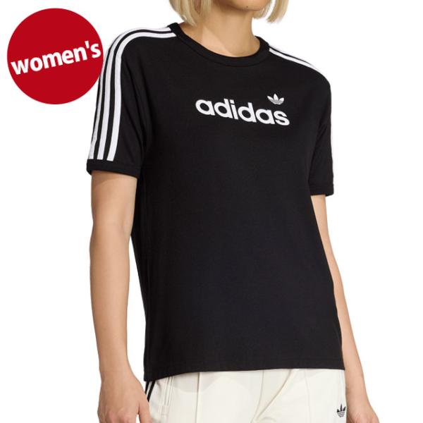 アディダス オリジナルス adidas Originals レディース リニア ティー KO450 KD7982 SS26 LINEAR TEE トップス Tシャツ 黒 ブラック ホワイト  正規取扱店