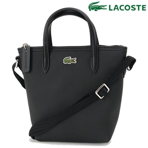 ラコステ LACOSTE L.12.12 コンセプト2WAYミニトート [NF2609PM-000 FW26] 鞄 ショルダーバッグ 手持ちカバン 斜め掛け ブラック 正規取扱店