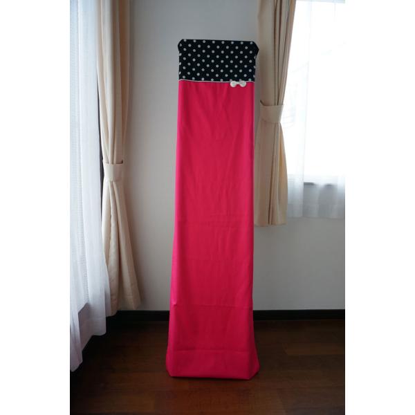 サイズ： 縦160×横40ｃ×マチ4、裾部分45（ｃｍ）素材：綿100％カラー： ピンク特　徴： 人気のキューティーポップのインテリア、ミラーカバー。子供部屋にも、ぴったりです。上部の後ろはゴムを利用しています。ワンタッチで簡単に装着できま...