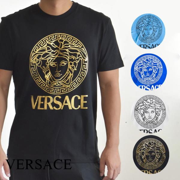 VERSACE ヴェルサーチ Tシャツ メンズ 半袖 ブラック 黒 VERSACE ヴェルサーチ Tシャツ メンズ 半袖 ブラック 黒