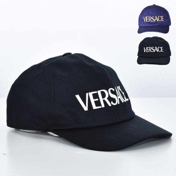 新品　VERSACE ロゴ　ブルー　オールオーバー バケットハット　キャップ mishshop_ve-shishulogonv