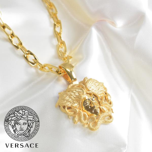 ヴェルサーチ VERSACE ネックレス BIGメデューサ メンズ ゴールド シルバー