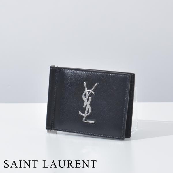 サンローラン　マネークリップ　カードケース付属　カサンドラ　ブラック SAINT LAURENT サンローラン カードホルダー カサンドラ レザー