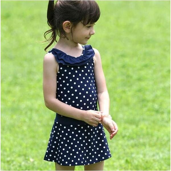 子供水着 キッズ水着 女の子 子供水着 ワンピース型 水玉柄 ネイビー フリル ドット 幼稚園 保育園 スイミング スイムウェア Buyee Buyee Japanese Proxy Service Buy From Japan Bot Online