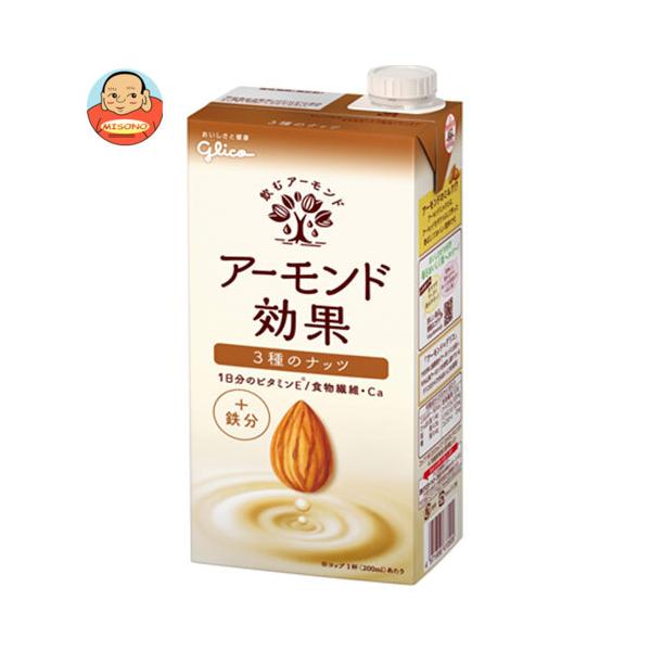 グリコ乳業 アーモンド効果 3種のナッツ 1000ml紙パック×6本入｜ 送料別
