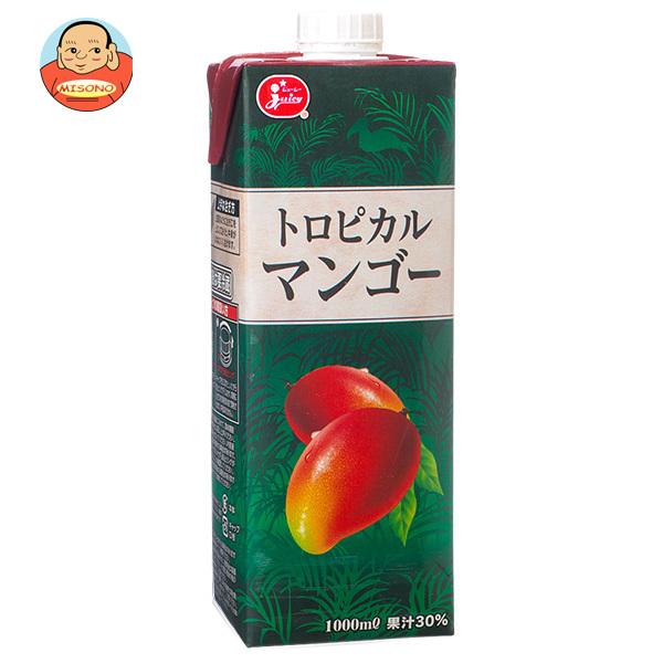 全国送料無料 ジューシー トロピカルマンゴージュース 1000ml×6本 1L 紙パック入り 果汁30％
