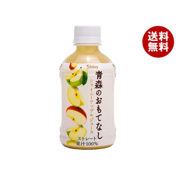 青森県りんごジュース シャイニー 青森のおもてなし 280mlペットボトル×24本入×(2ケース)｜ 送料無料