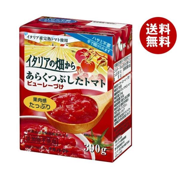 ナガノトマト イタリアの畑から あらくつぶしたトマト ピューレーづけ 390g×12箱入｜ 送料無料 トマトピューレ トマトソース 調味料