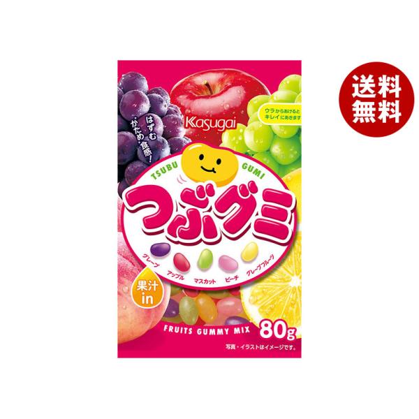 爆買／春日井製菓 つぶグミ 80g×6個入×(2ケース)｜ 送料無料