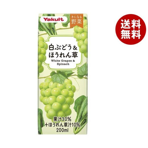 きになる野菜 ヤクルト 白ぶどう＆ほうれん草 200ml紙パック×24本入