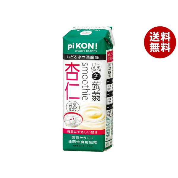 ミツカン pi KON! とろける 生蒟蒻 スムージー 杏仁 225ml×12本入×(2ケース)｜ 送料無料
