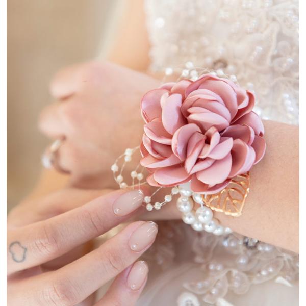 ブウェディング、パーティー、前撮り、二次会、卒業式など使えてリストブーケ、生花と違って枯れることがないので、思い出と一緒にいつまでも形として残せます。セット内容：リストブーケ対応ブートニア：bk378（https://store.shopp...