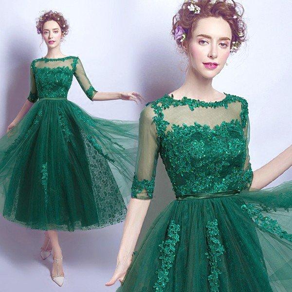 カラードレス グリーン 安い ロングドレス 長袖 カクテルドレス カラードレス グリーン 安い ロングドレス 長袖 カクテルドレス