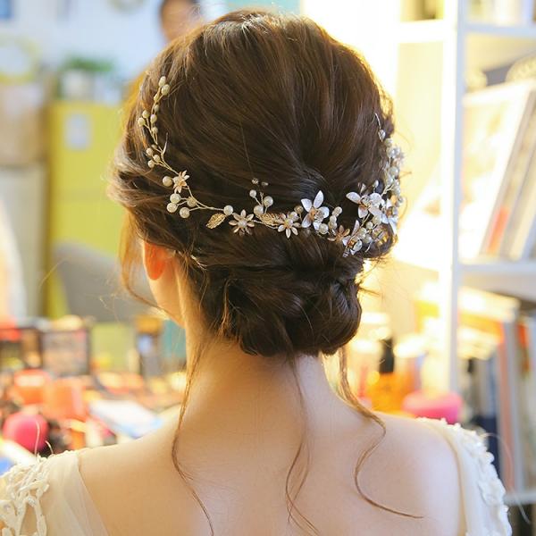即納 ウエディング ヘアバンド 小枝 髪飾り 花嫁 ウェディング クラウン 結婚式 ヘッドドレス 安い ブライダル パーティー 二次会 ヘアアクセサリー 発表会 花
