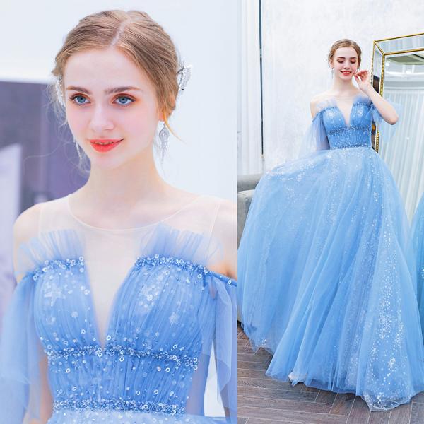 グリッターイブニングドレス　演奏会　パーティー　結婚式　エルサ missswteet1122_ds337