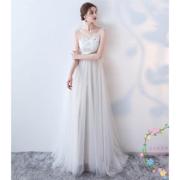 ウエディングドレス 結婚式 花嫁 二次会 ウェディングドレス ドレス Aライン 白 ワンピース フォーマルドレス ロングドレス ブライズメイド  大きいサイズ