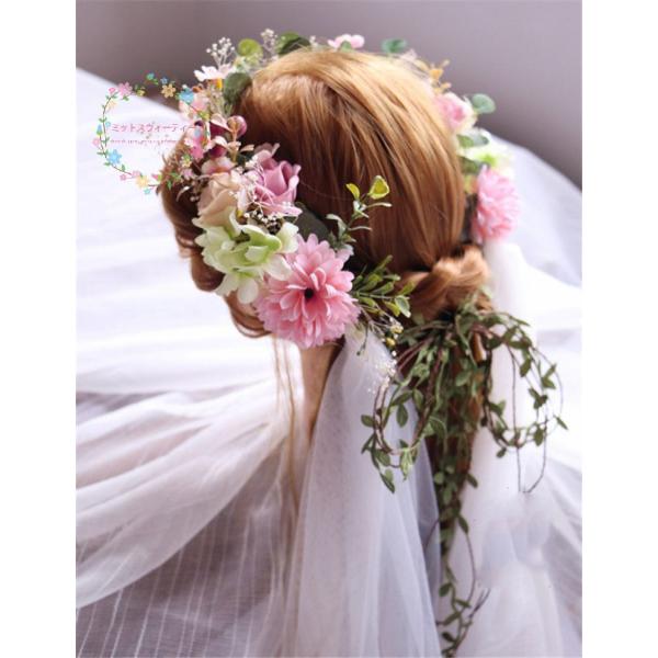 花冠 フラワーベール ウェディング ヘッドドレス 子供 大人 花かんむり 造花 髪飾り 花嫁 二次会 結婚式 前撮り 手作り パープル レッド ブルー キット 可愛い Hn149 ミットスウィーティー 通販 Yahoo ショッピング