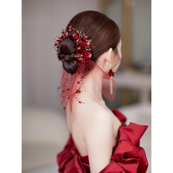 ウエディングヘッドドレス ウェディング ヘアピン イヤリング フラワー