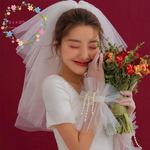 花嫁ウェディングベールのランプ結婚祝いアンティーク調ホワイト
