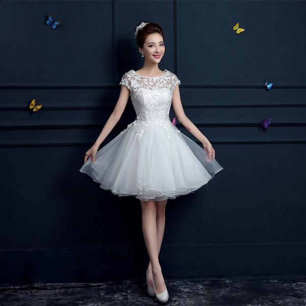 定価の半額以下にてお譲り致します【ミニロングドレス】ホワイト　ストーンあり missswteet1122_mnhs015