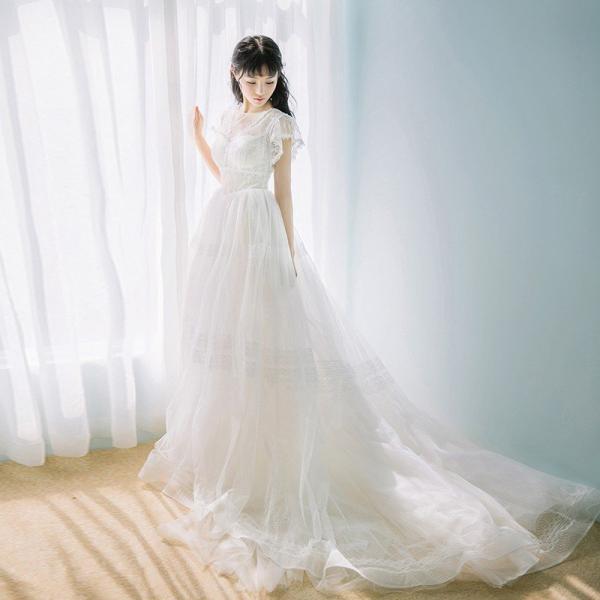 二次会 安い ビーチウェディングドレス 白 結婚式 フォーマルドレス 演奏会 ロングドレス披露宴 花嫁 お呼ばれ aラインドレス 袖あり 大きいサイズ バックレス ウエディングドレス 安い 白 袖あり ロングドレス 結婚式 花嫁