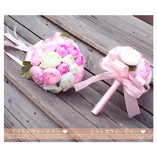 最安値 ウェデイングブーケブーケ花嫁ブライダルブーケ手作り造花安い結婚式二次会ブートニア 花