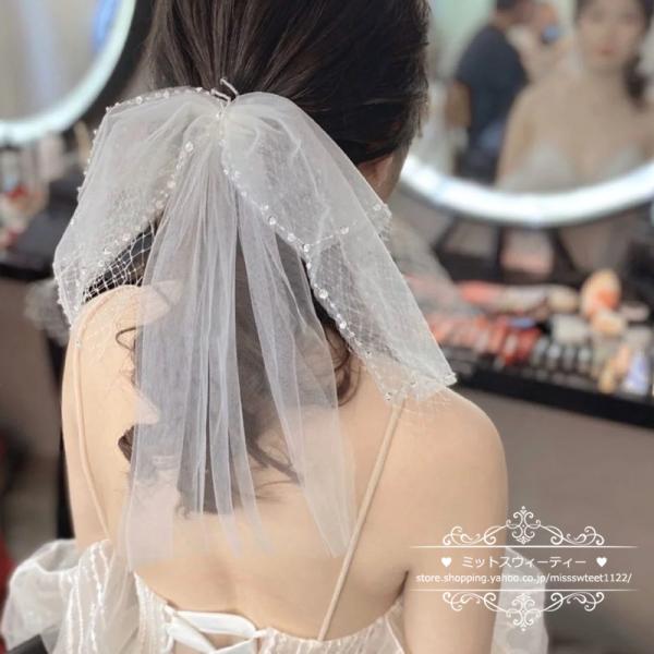 ウエディングベール ウェディングベール 蝶結び ヘアピン リボン ウエディングベール ウェディングベール 蝶結び ヘアピン リボン