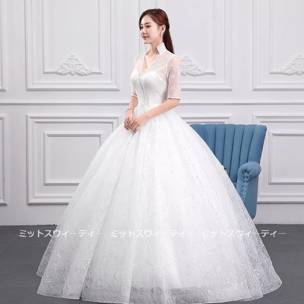 売り出しクーポン ウェディングドレス ロングドレス 袖あり パーティードレス 白ドレス プリンセスドレス 二次会ドレス 日本初売 Ssl Daikyogo Or Jp