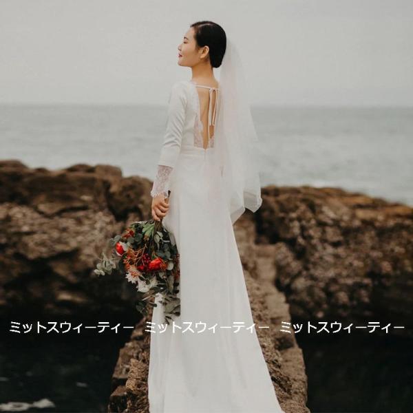 ウェディングドレス ロングドレス 結婚式 ウエディングドレス 長袖 二次会 花嫁 前撮り エレガント サテン ホワイト シンプル リゾート 写真撮影 ワンピース ウェディングドレス ロングドレス 結婚式 ウエディングドレス 長袖 二次会 花嫁 前撮り エレガント サテン ホワイト シンプル リゾート 写真撮影 ワンピース