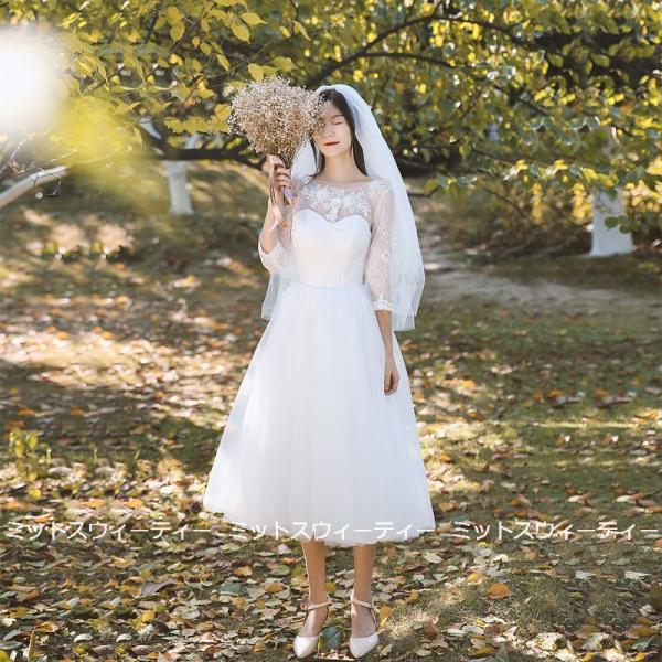 日本限定 ブライダル ウェディング ミモレ丈 梨花 二次会 ドレス ウェディングドレス Silverbirdtv Com