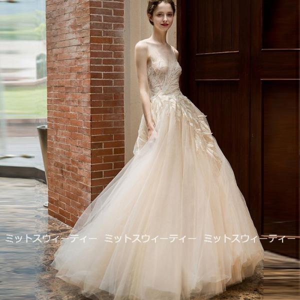 ウェディングドレス 花嫁 二次会 ウエディングドレス 結婚式 ロング  