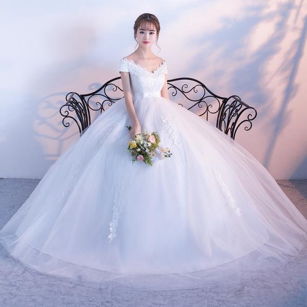 ウエディングドレス 半袖 ロングドレス マタニティドレス 結婚式 安い