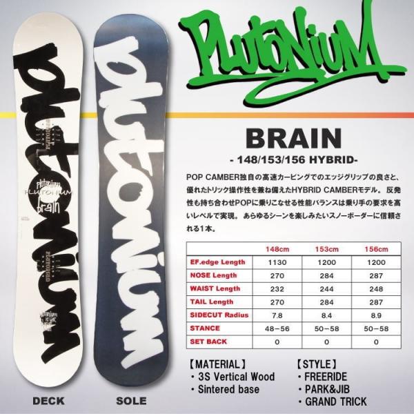 ボード plutonium  brain 148 即納】17-18 PLUTONIUM (プルトニウム) BRAIN 148cm/153cm/156cm