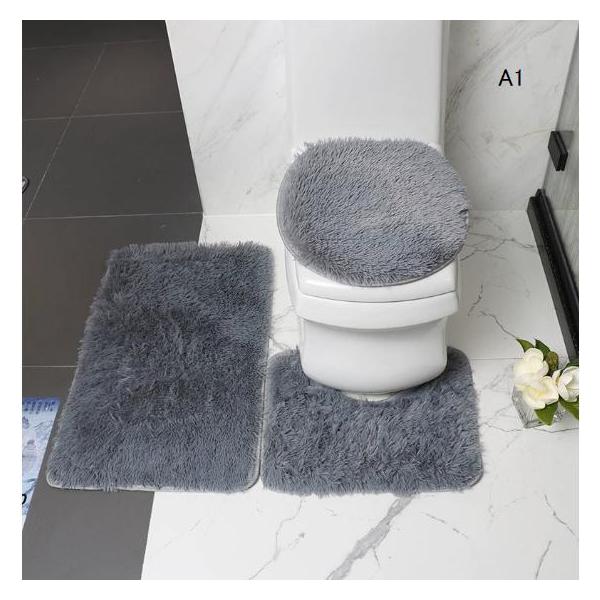 日用品雑貨 トイレ用品 カバー トイレマット セット ふわふわ 可愛い ガーリー シェル 貝殻 ボタン 取り外し簡単 ドット 水玉