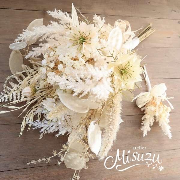 シック ドライフラワー風 クラッチブーケ アレルギーや海外渡航持ち込みok 前撮り スワッグ157 Bo157 花とブーケのアトリエ美鈴ヤフー店 通販 Yahoo ショッピング