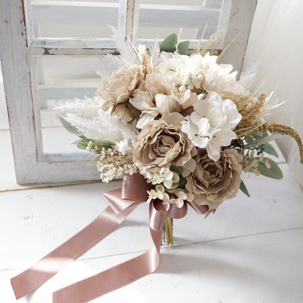 ウェディングブーケ Amazon｜G Home Collection ウェディングブーケ ピンク ホワイト 緑