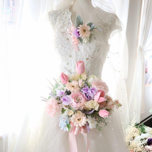 春婚 チューリップ スイートピー クラッチブーケ 前撮り フォト