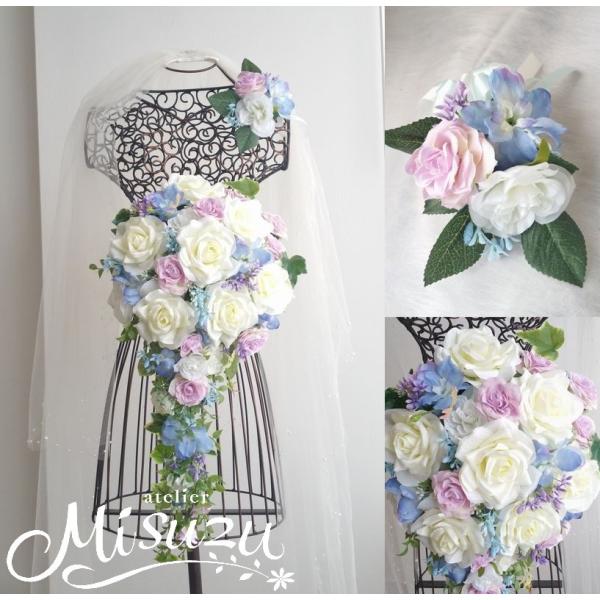 ◆商品説明◆ひとつひとつのお花の向きを意識しながら人気の薔薇を中心に製作されたブーケです。チャペル式では勿論、海外挙式、2次会、ロケ撮影など、持ち運びも手軽に出来るアートフラワー タイプです。国内有名メーカーの造花をメインに使用していますの...