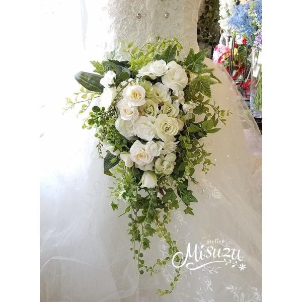 ナチュラルグリーンキャスケードブーケ ホワイト ガーデンウェディング 上質クオリティ Buyee 日本代购平台 产品购物网站大全 Buyee一站式代购 Bot Online