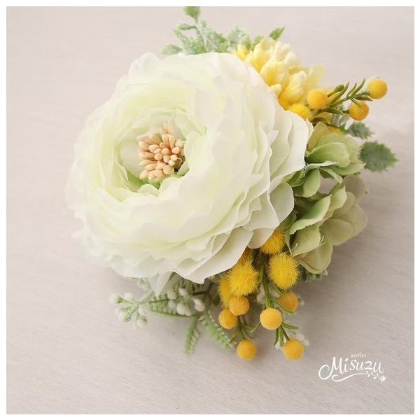 ミモザとベリーの髪飾り 0_b533e0c311fca28ec78ed07d14ab