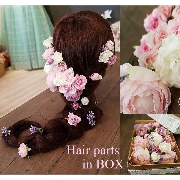 ヘアパーツp ヘッドドレス 海外ウェディング ラプンツェル風 髪飾り Box付1 Hairparts Pink Hairset062 花とブーケのアトリエ美鈴ヤフー店 通販 Yahoo ショッピング