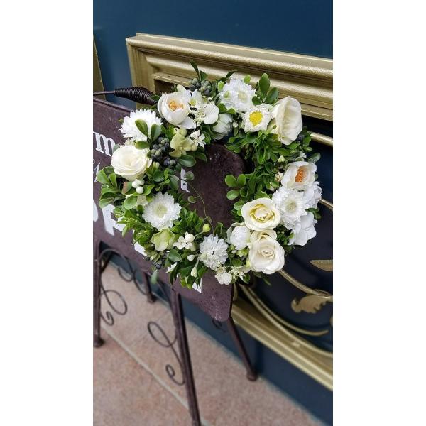 フラワーリース ウェルカムリース ギフト アートフラワー 玄関 ガーデンウェディング 贈り物 送別 wreath001花とブーケのアトリエ