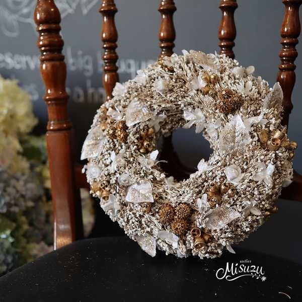 秋冬先行！ キラキラグリッターリース シック＆アンティーク 玄関