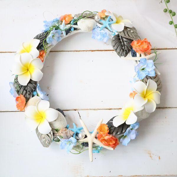 季節のリース プルメリア モンステラ ヒトデ 南国テイスト インテリア 玄関リース お見舞 お祝 プレゼント Wreath186 花とブーケのアトリエ美鈴ヤフー店 通販 Yahoo ショッピング