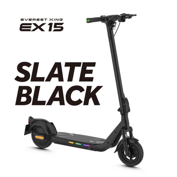 【特定小型原付区分 / 公道走行可能 / 電動キックボード】 EVEREST XING  EX15 エントリーモデル  ブラック【送料無料（北海道・沖縄・離島配送不可）】