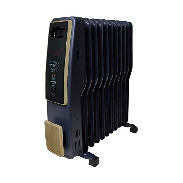 オイルヒーター 電気代 省エネ S型 11枚フィン 木目調 デジタル表示 電気ヒーター ストーブ 転倒防止OFF機能 チャイルドロック TOH-D1110NB