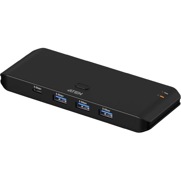 ATEN essentials PC2台用 USB3.2 Gen1 (5Gbps) 共有器（4デバイス接続/TypeAケーブル2本同梱版） US4324