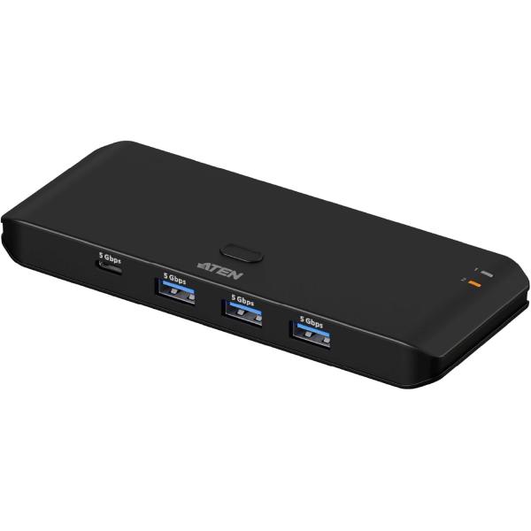 ATEN essentials PC2台用 USB3.2 Gen1 (5Gbps) 共有器（4デバイス接続/TypeA+Cケーブル同梱版） US5324